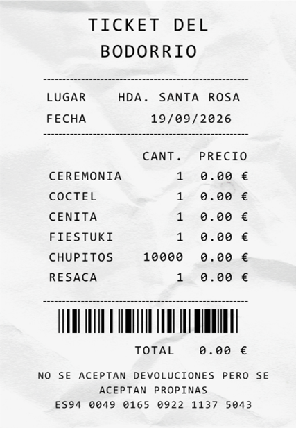 Ticket del Bodorrio